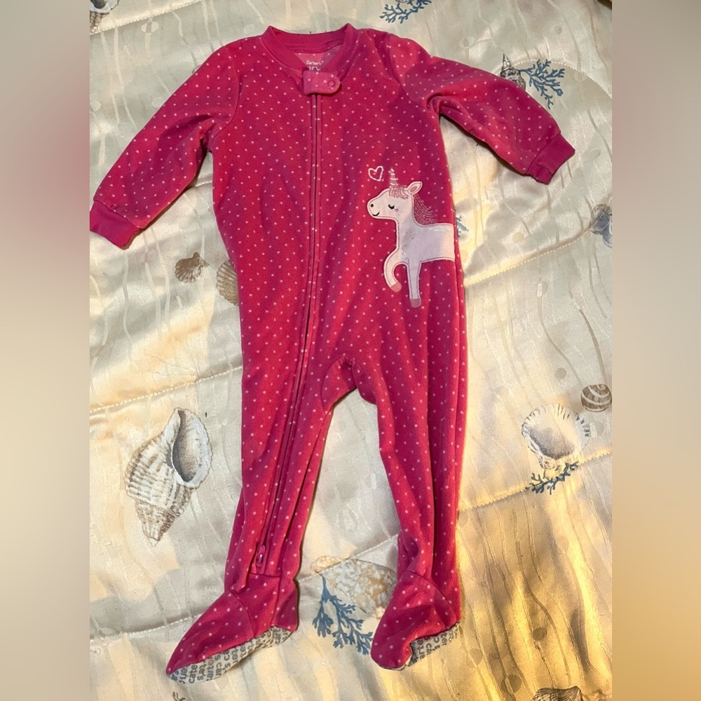 Carters Size 18 Months Zippered Footed Sleepers, Bundle of Three - Picture 2 of 7